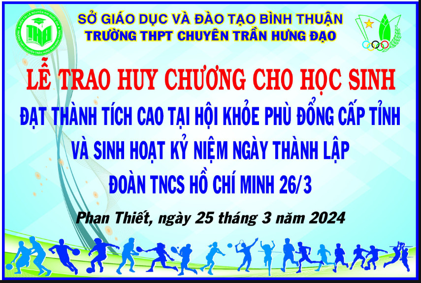 LỄ TRAO HUY CHƯƠNG CHO HỌC SINH ĐẠT THÀNH TÍCH CAO TẠI HỘI KHOẺ PHÙ ĐỔNG CẤP TỈNH LẦN THỨ XVI, NĂM HỌC 2023-2024