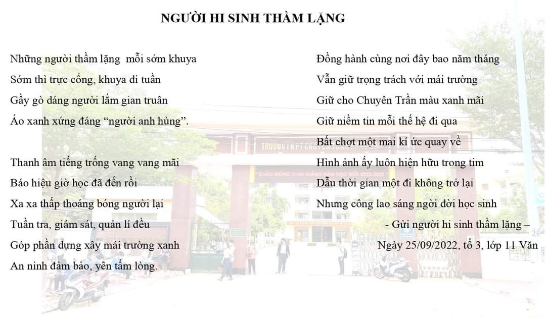 NGƯỜI HI SINH THẦM LẶNG